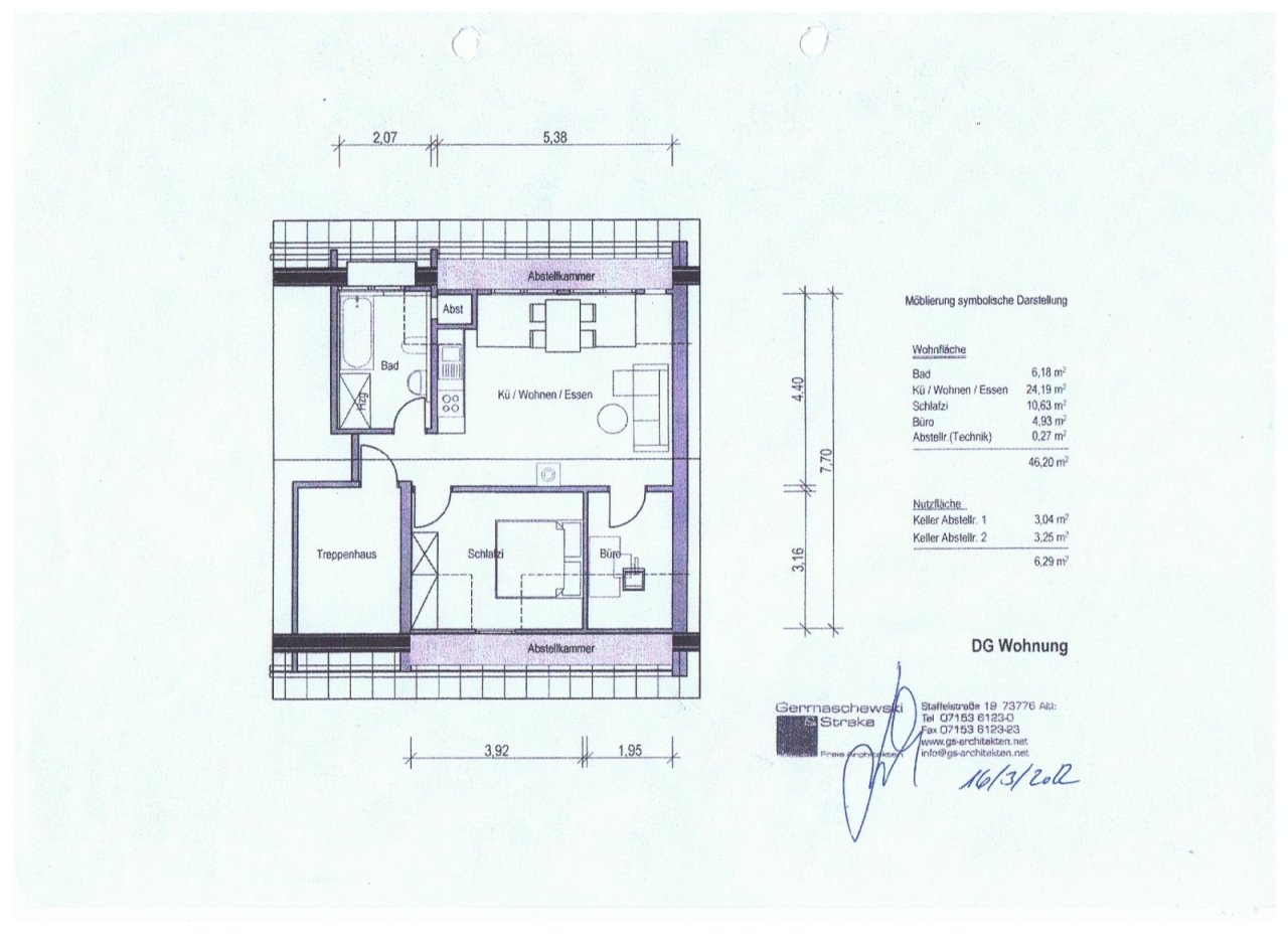 Grundriss DG-Wohnung Grundriss DG-Wohnung